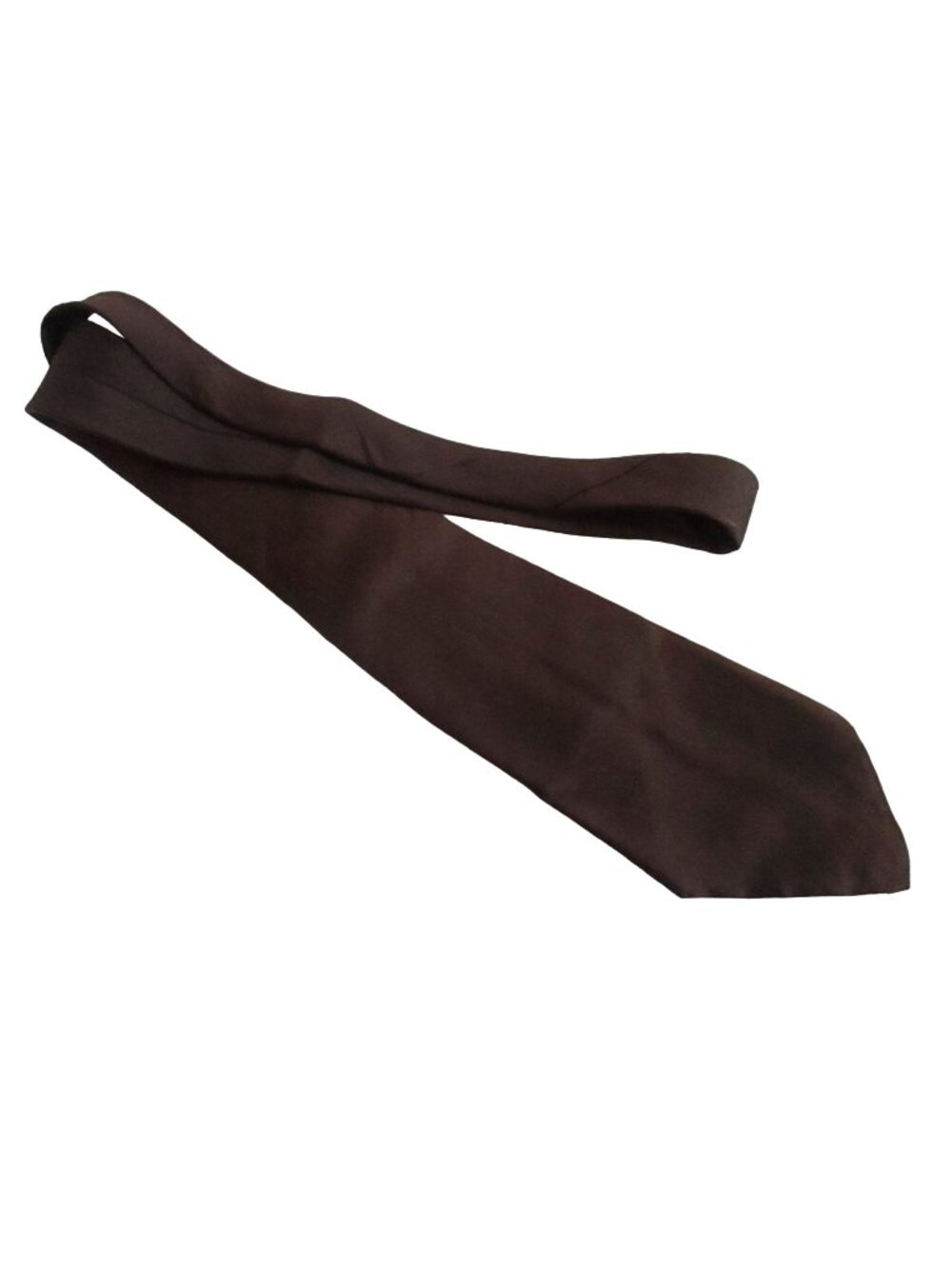 Vintage Silk Neck Tie 3” 56" Brown The Denver Genuine 1970s 80s